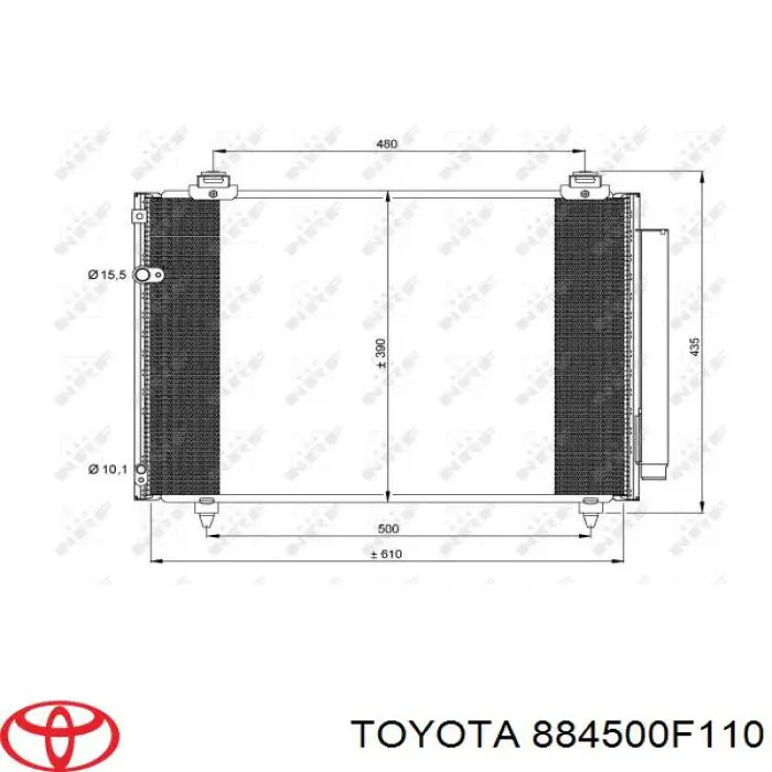 Радиатор кондиционера 884500F110 Toyota