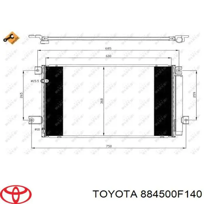 884500F140 Toyota радиатор кондиционера