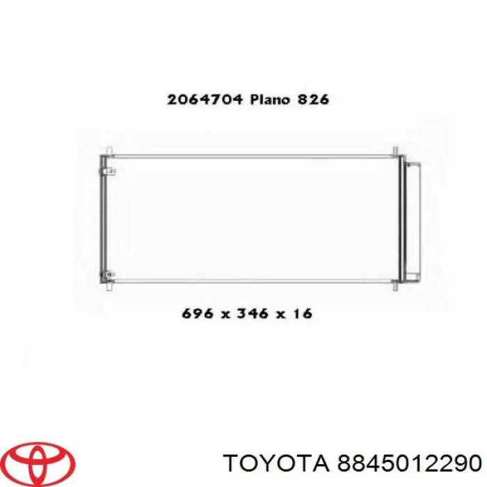 Радиатор кондиционера 8845012290 Toyota