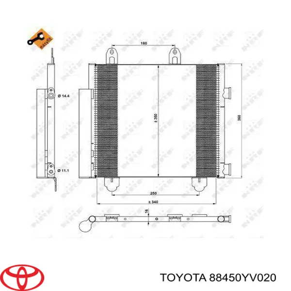 88450YV020 Toyota радиатор кондиционера