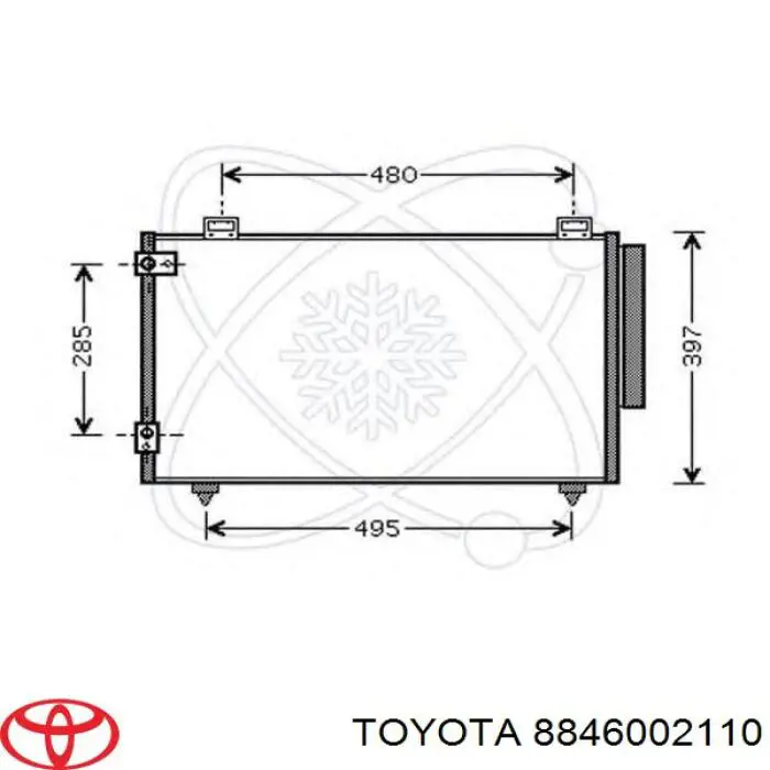 8846002110 Toyota radiador de aparelho de ar condicionado