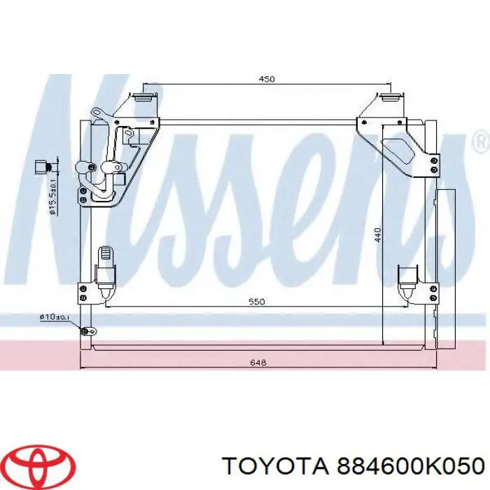 Радиатор кондиционера 884600K050 Toyota