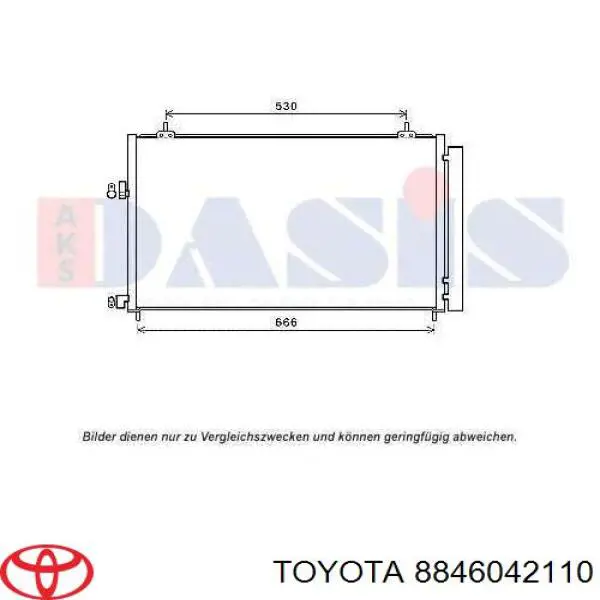 Конденсатор кондиционера Toyota 8846042110 цена, от 62.08 USD