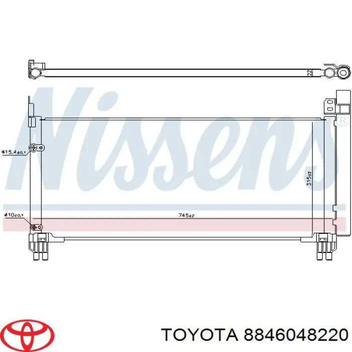 8846048220 Toyota radiador de aparelho de ar condicionado