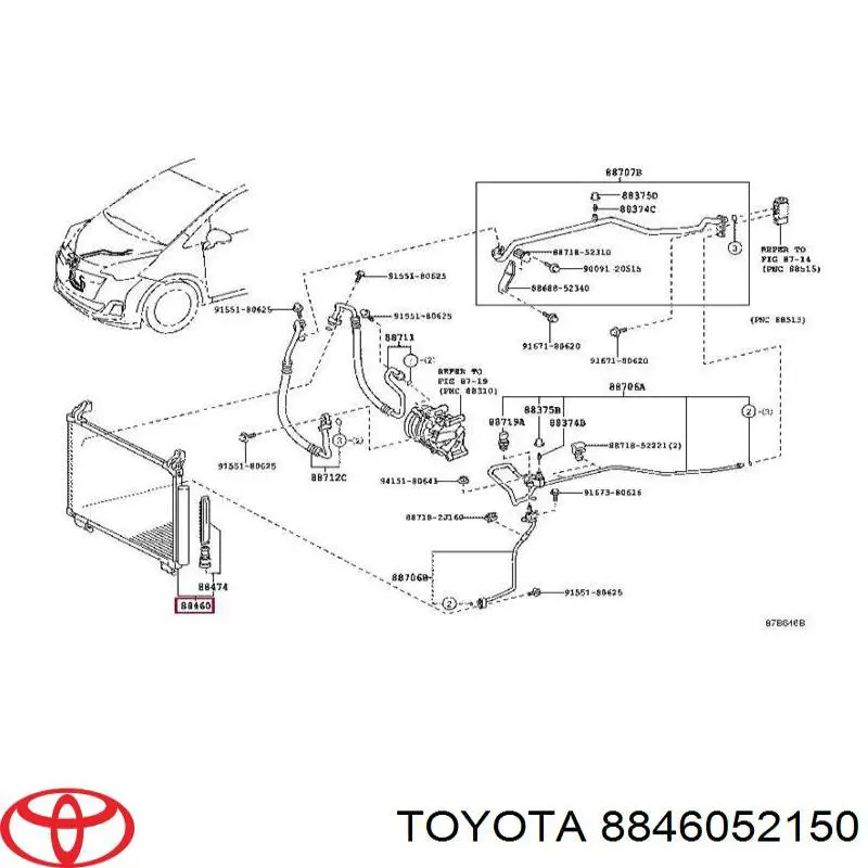 8846052150 Toyota Конденсатор