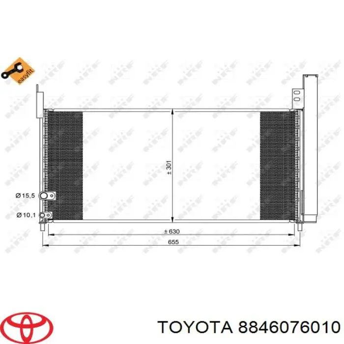 8846076010 Toyota radiador de aparelho de ar condicionado