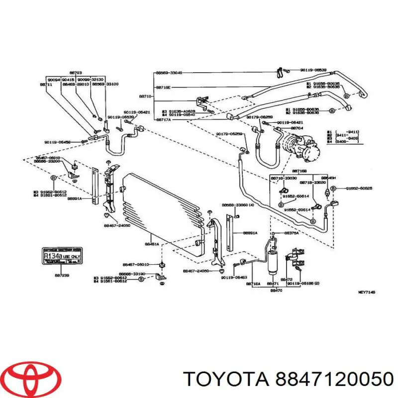 Receptor-secador del aire acondicionado 8847120050 Toyota