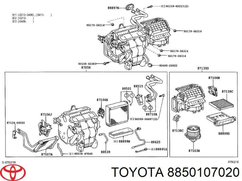 Испаритель кондиционера на Toyota Camry V30