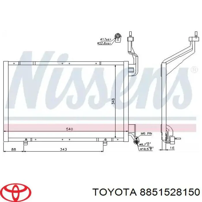 Válvula de expansión, aire acondicionado 8851528150 Toyota