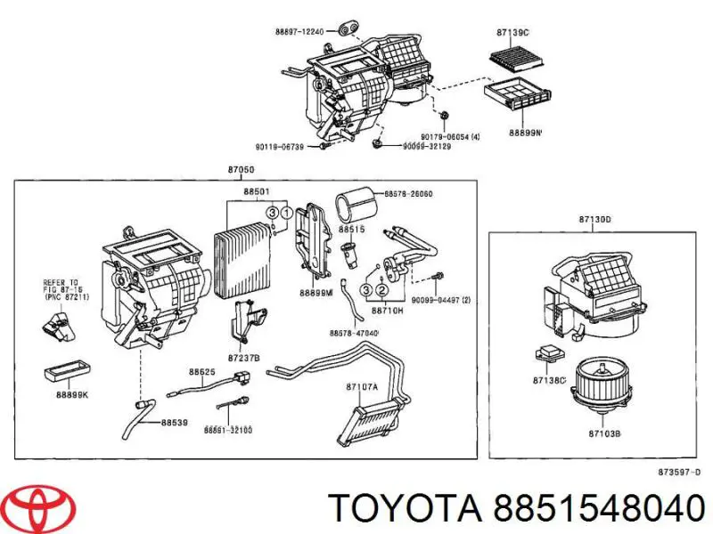 8851548040 Toyota клапан trv кондиционера