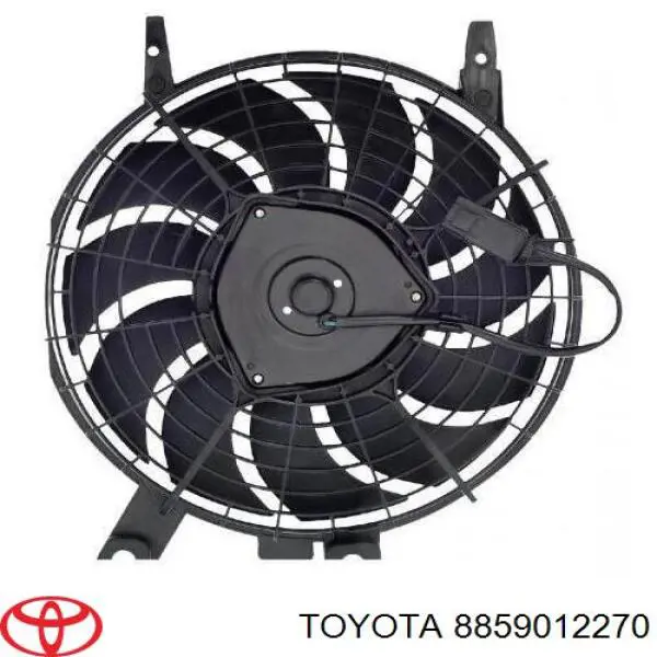 8859012270 Toyota диффузор радиатора кондиционера, в сборе с крыльчаткой и мотором