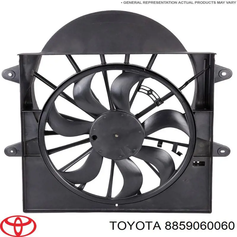 8859060060 Toyota ventilador elétrico de aparelho de ar condicionado montado (motor + roda de aletas)