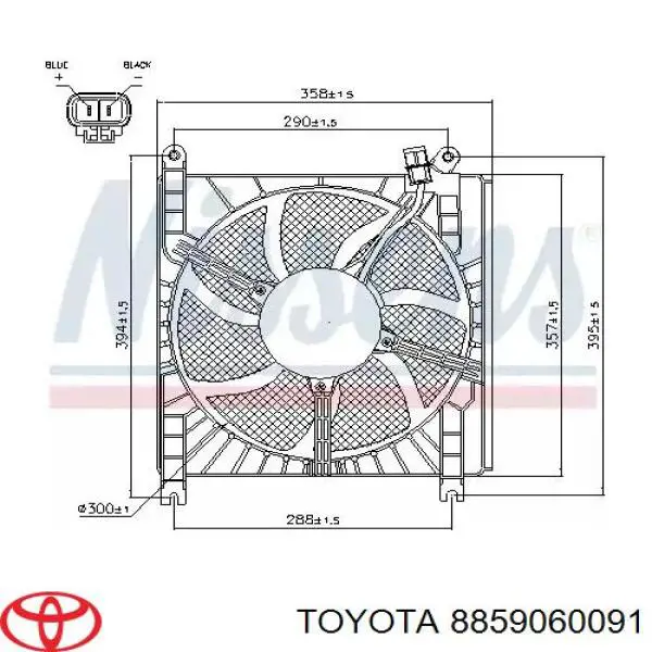 Вентилятор (крыльчатка) радиатора кондиционера Toyota 8859060091