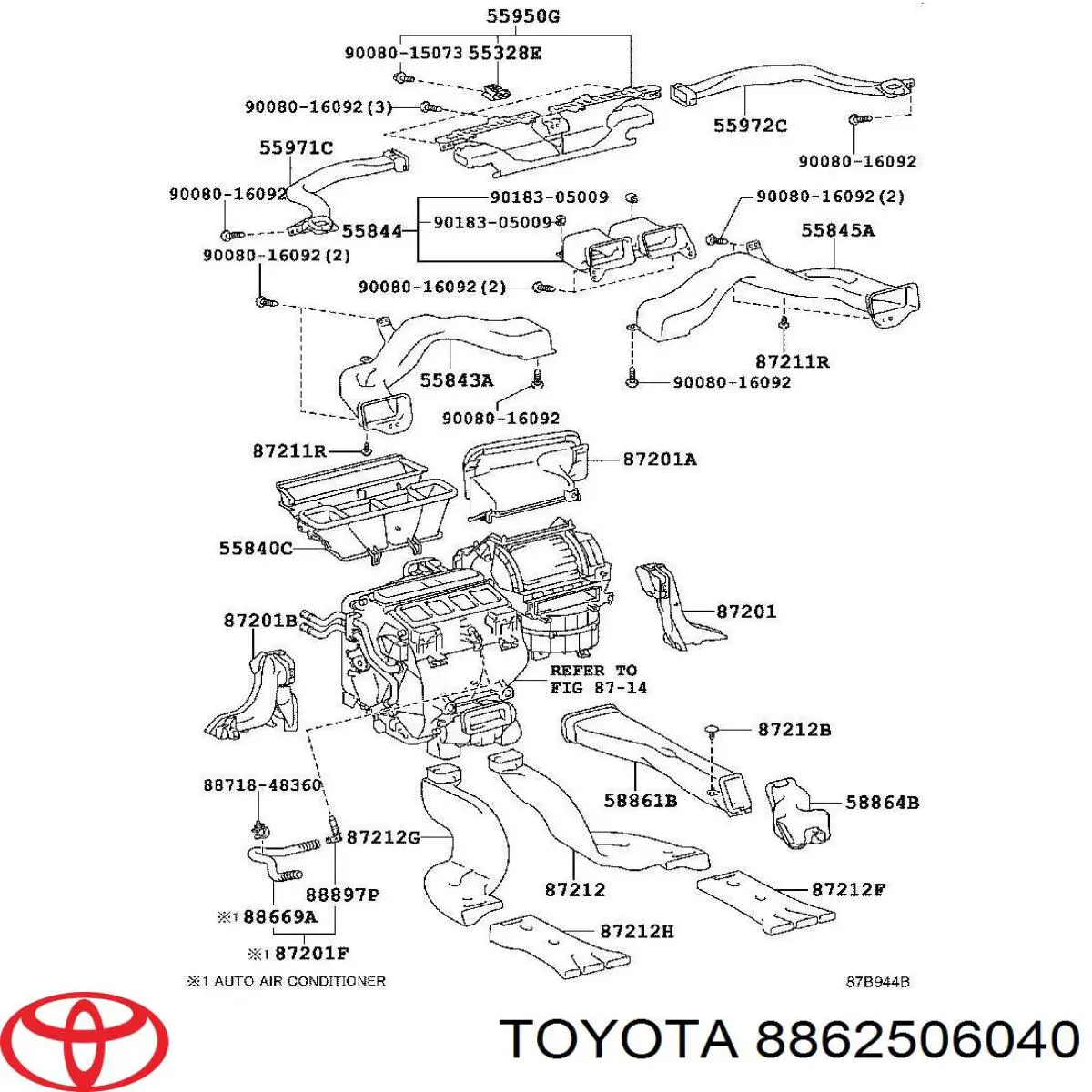 Купить 8862506040 Toyota Датчик температуры салона