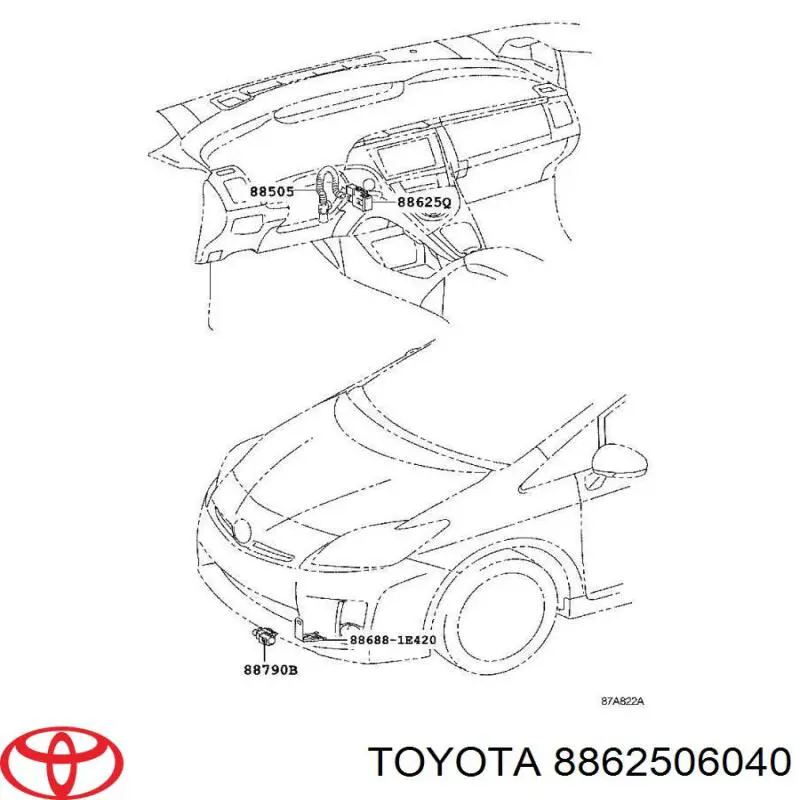 8862506040 Toyota Датчик температуры салона