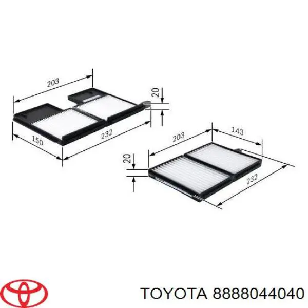8888044040 Toyota Внутрисалонный фильтр