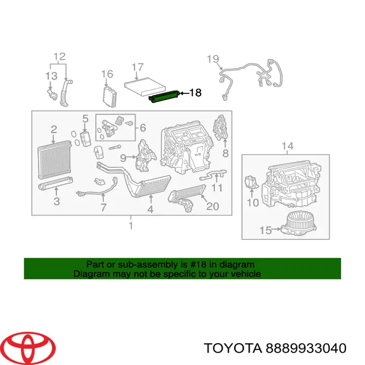 Tampa de filtro de salão para Toyota Camry (V50)