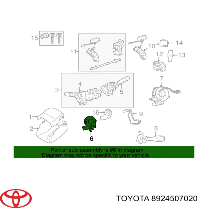 Датчик поворота руля Toyota 8924507020 цена, от 43.08 USD