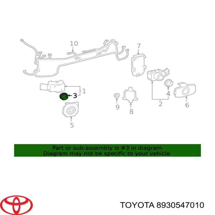 Кольцо парктроника уплотнительное на Toyota RAV4 V 