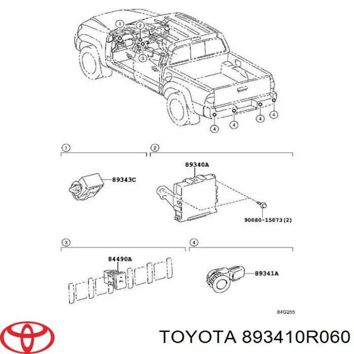 Sensor traseiro lateral de sinalização de estacionamento (sensor de estacionamento) para Toyota Tundra 