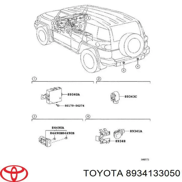 Датчик сигнализации парковки (парктроник) задний Toyota 8934133050