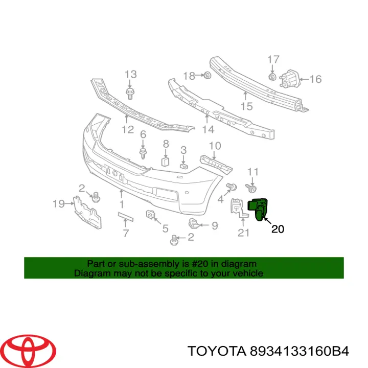 8934133160B4 Toyota Датчик сигнализации парковки (парктроник) передний боковой