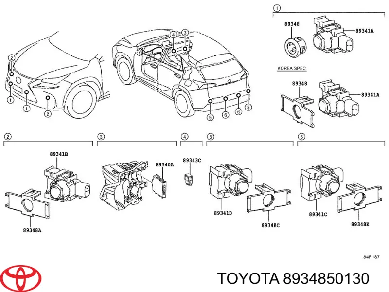Купить 8934850130 Toyota Кронштейн датчика парктроника передний боковой