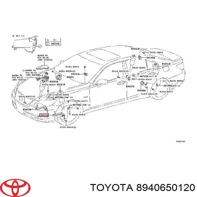 8940650120 Toyota sensor dianteiro esquerdo do nível de posição de carroçaria