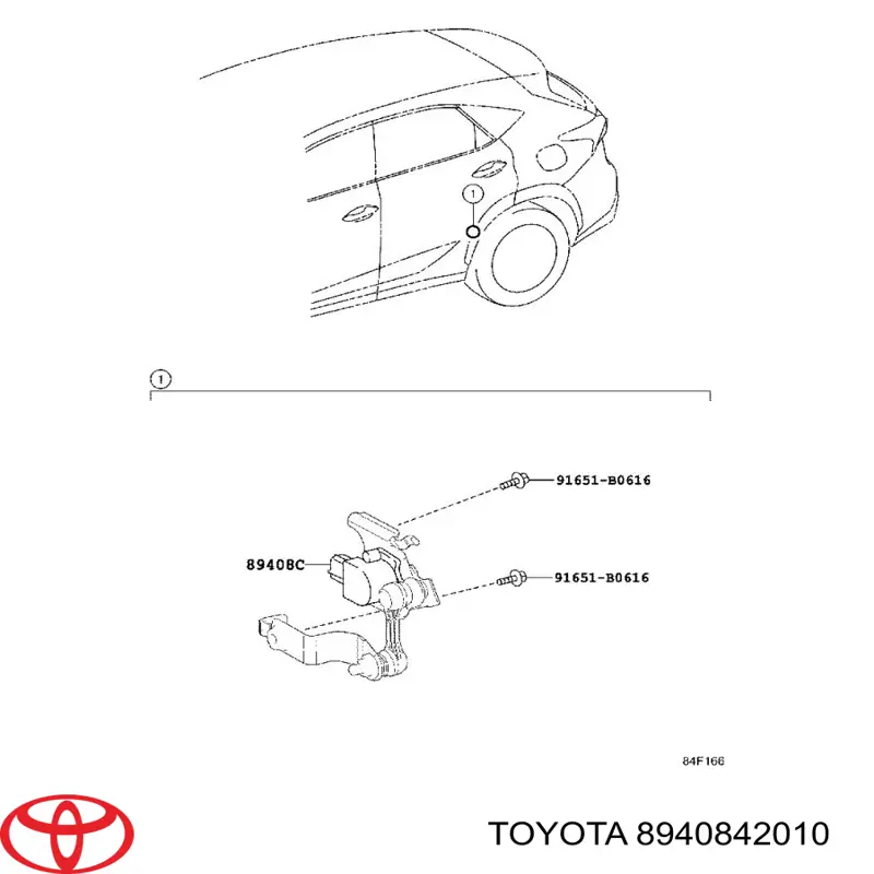 8940842010 Toyota датчик уровня положения кузова задний левый