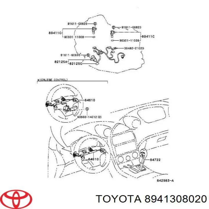Sensor de velocidade 8941308020 Toyota