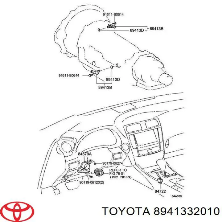 8941332010 Toyota Sensor de velocidade