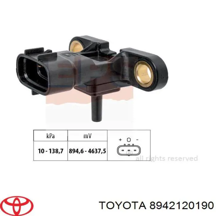 8942120190 Toyota sensor de pressão no coletor de admissão, map