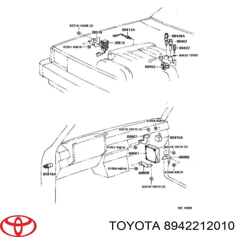 Sensor de temperatura del refrigerante 8942212010 Toyota