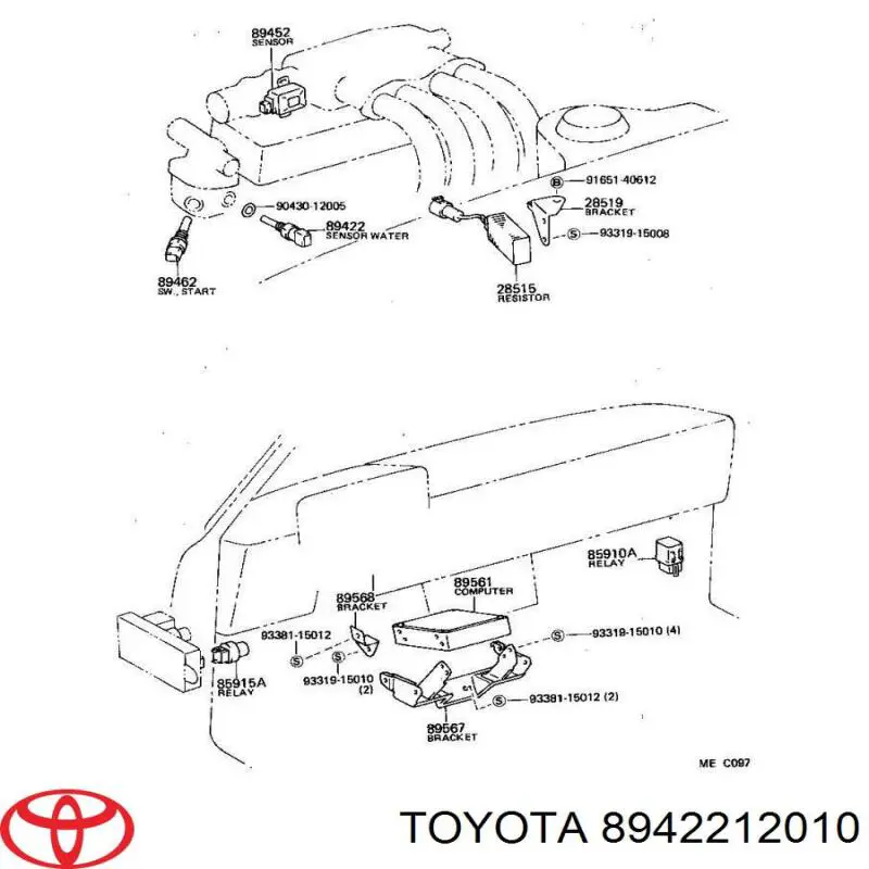 Датчик указателя температуры охлаждающей жидкости Toyota 8942212010 цена, от 6.49 USD