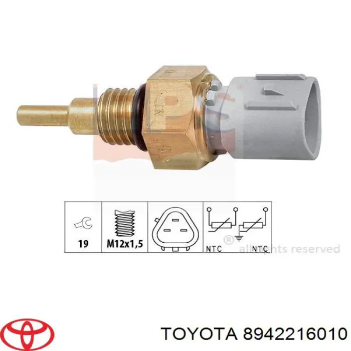 Купить 8942216010 Toyota Датчик включения вентилятора радиатора 