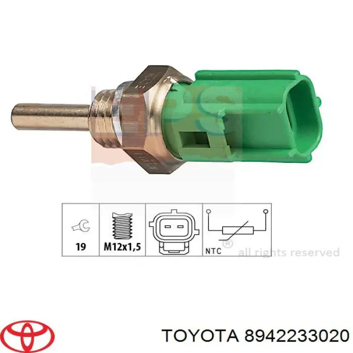 Sensor de temperatura del refrigerante 8942233020 Toyota