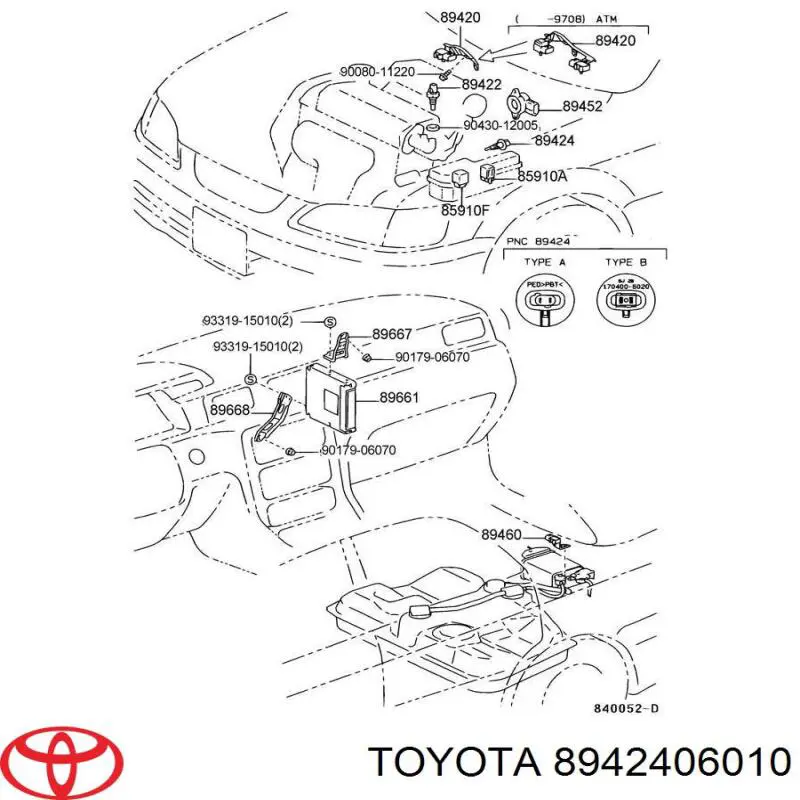 8942406010 Toyota датчик температуры воздушной смеси