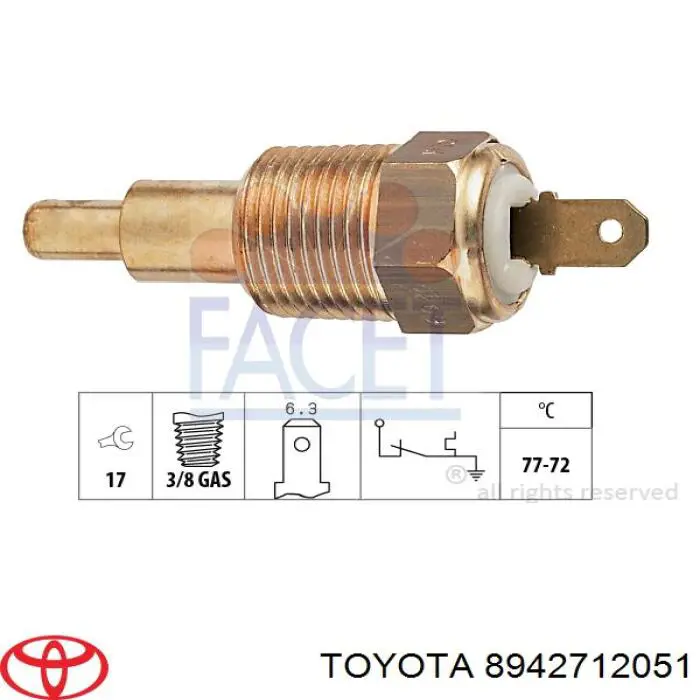 Датчик указателя температуры охлаждающей жидкости Toyota 8942712051 цена, от 200.92 USD