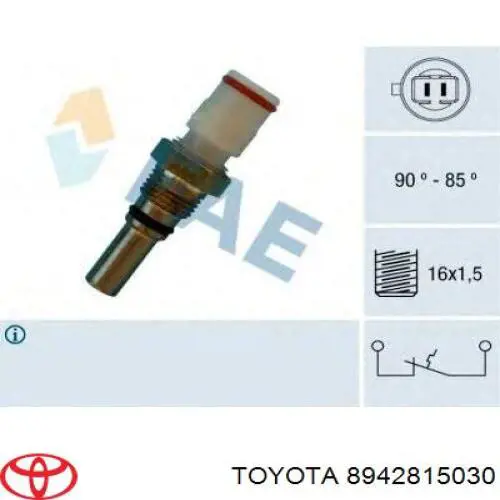 8942815030 Toyota датчик температуры охлаждающей жидкости (включения вентилятора радиатора)