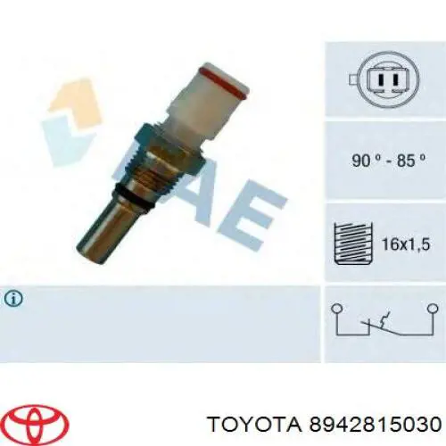 Датчик включения вентилятора радиатора 8942815030 Toyota