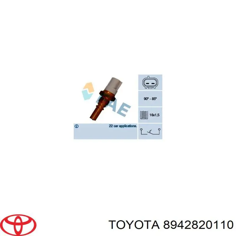 Купить 8942820110 Toyota Датчик включения вентилятора радиатора 