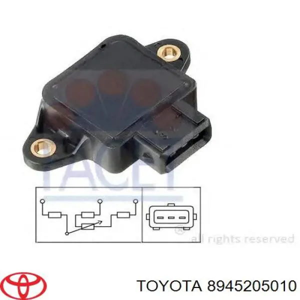 8945205010 Toyota датчик положения дроссельной заслонки (потенциометр)