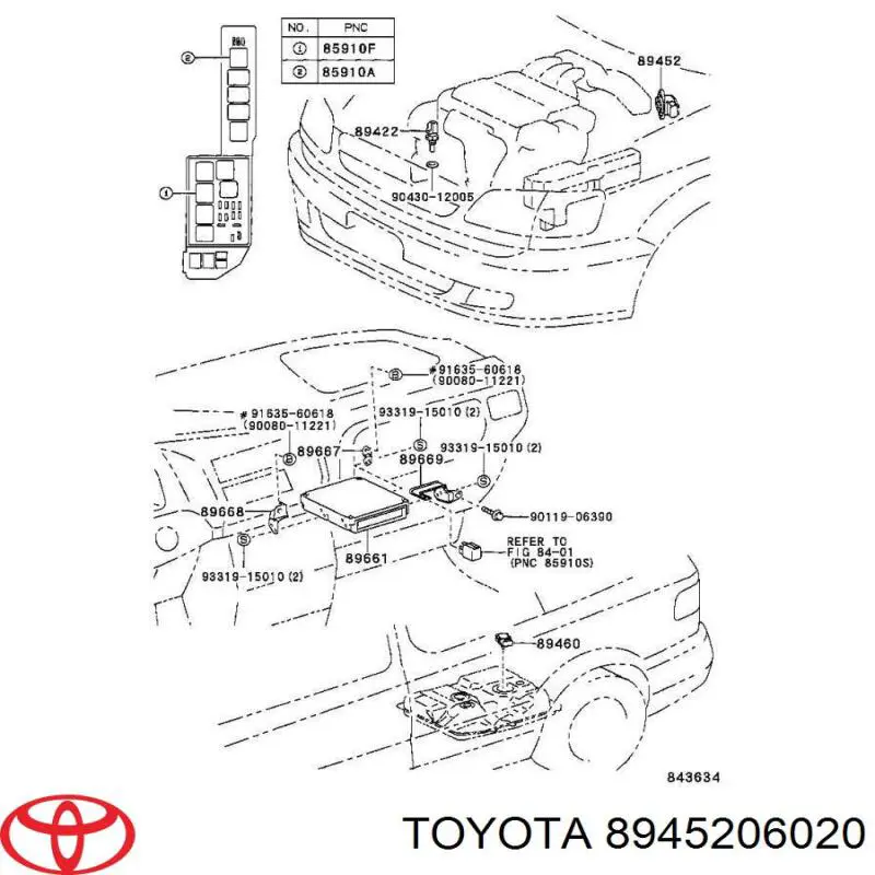8945206020 Toyota датчик положения дроссельной заслонки (потенциометр)