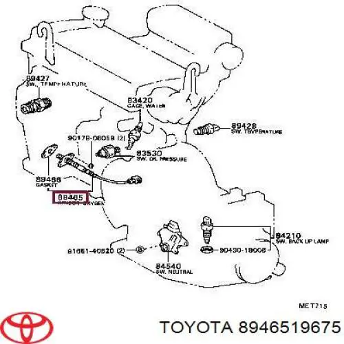 8946519675 Toyota лямбда-зонд, датчик кислорода