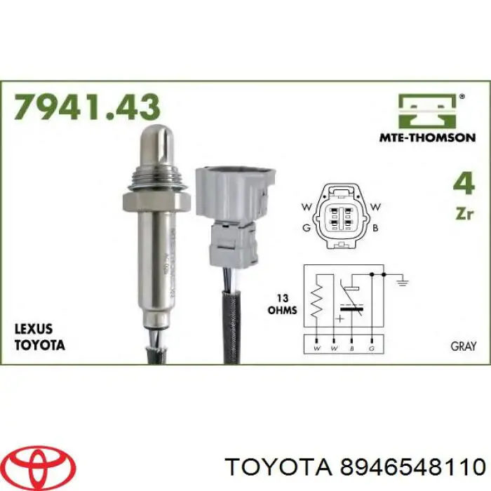 Лямбда-зонд, датчик кислорода Toyota 8946548110