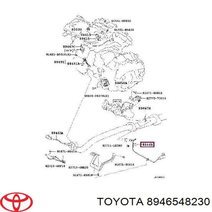 Лямбда-зонд, датчик кислорода после катализатора правый 8946548200 Toyota