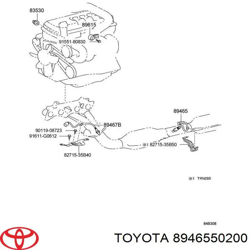 Датчик кислорода до катализатора 8946550200 Toyota