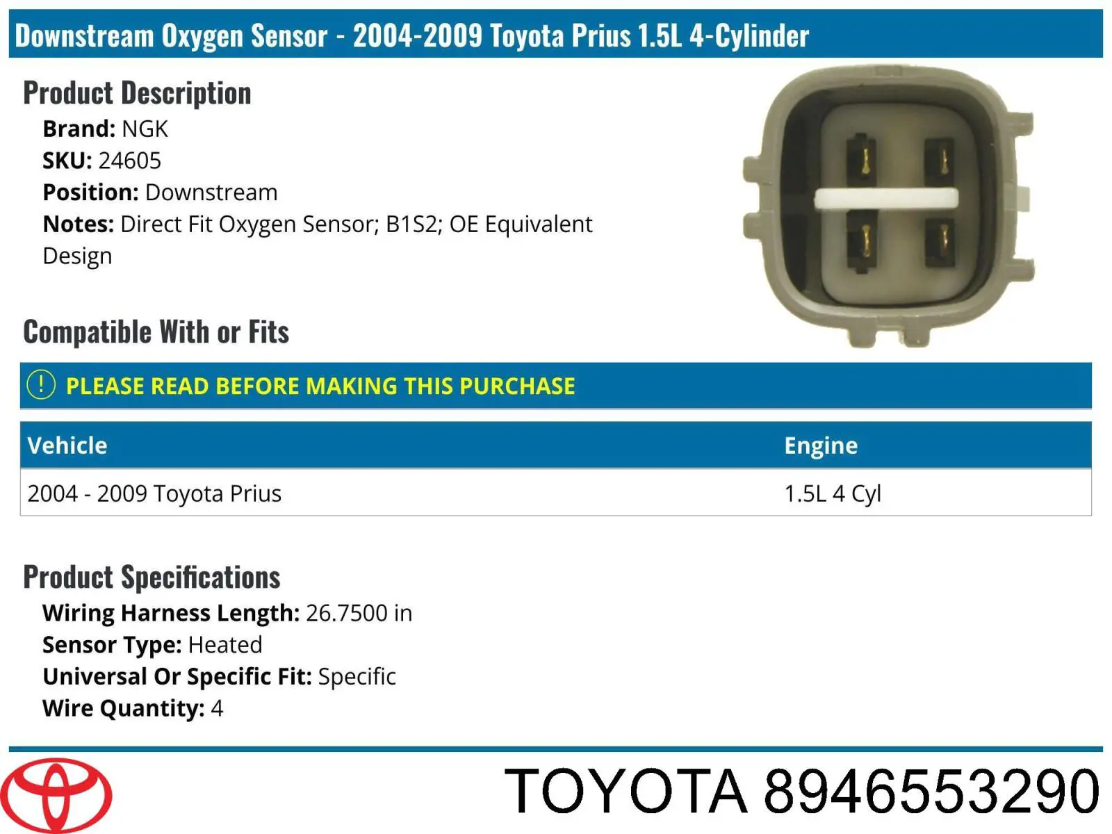  Toyota 8946553290 цена, от 48.06 USD