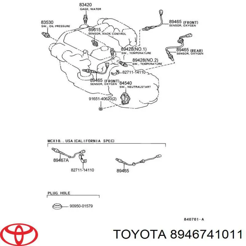 8946741011 Toyota лямбда-зонд, датчик обедненной смеси