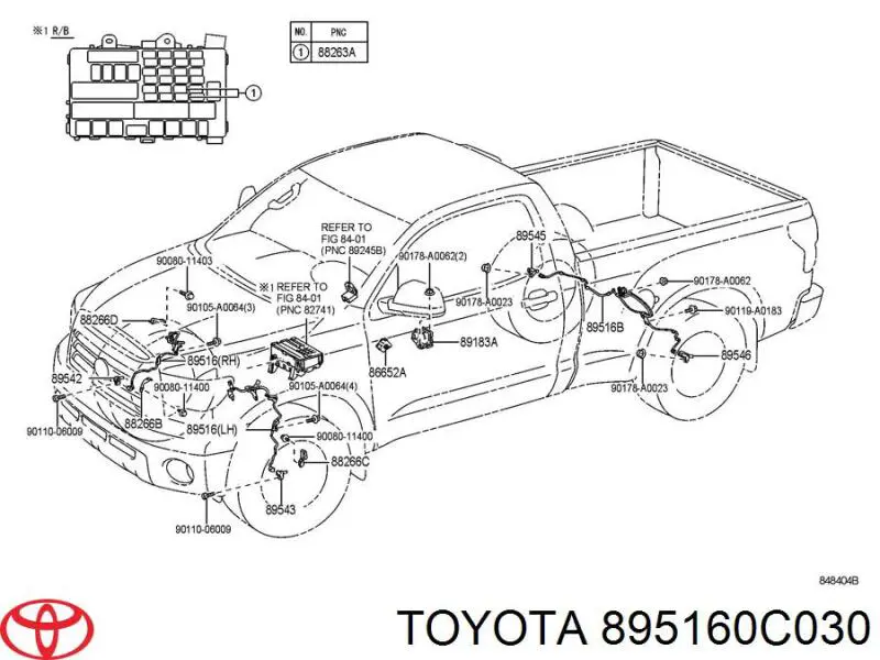 895160C030 Toyota fio dianteiro direito de sensor abs